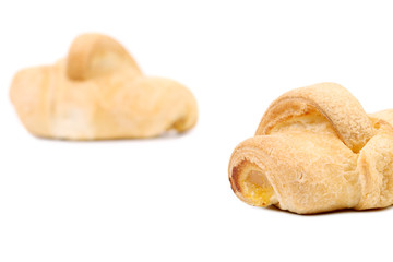Close up of fresh croissants.