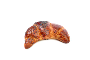 Appetizing croissant with poppy.