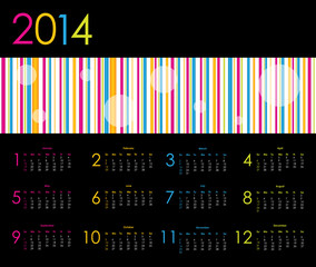Vector calendar for 2014