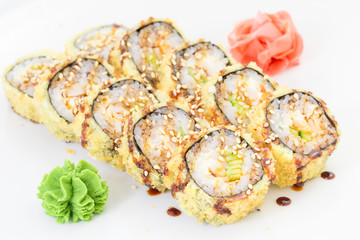 Japanese cuisine - sushi and rolls