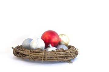 The christmas balls isolated