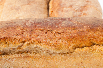 loaves of bread traditionally roasted.  Background. Close up.