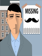 Missing moustache. Movember illustration
