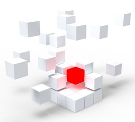 Unique Red Block Shows Standing Out