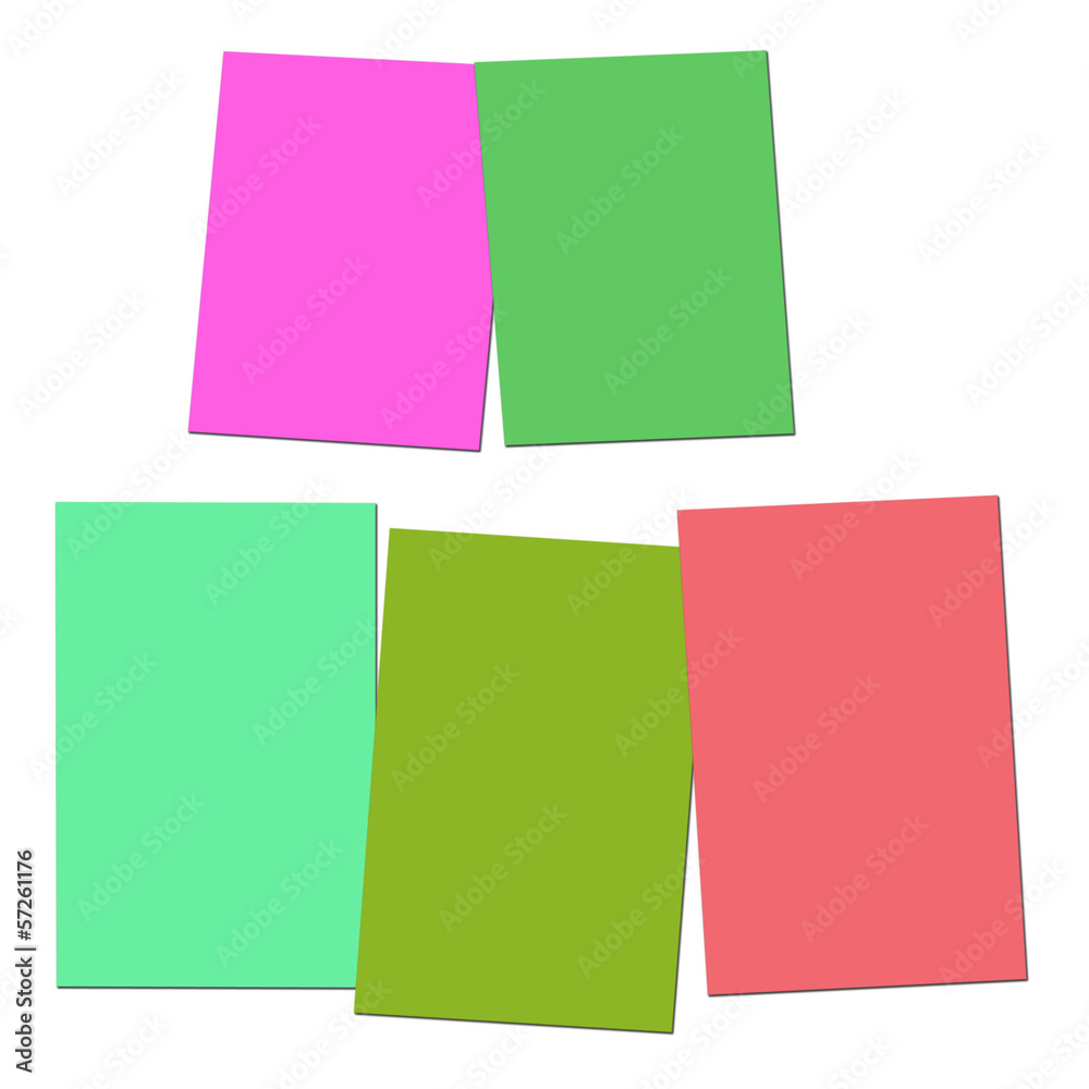 Wall mural Two And Three Blank Paper Slips Show Copyspace For 2 Or 3 Letter