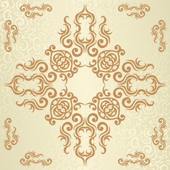 Elegant floral decoration on vintage seamless background