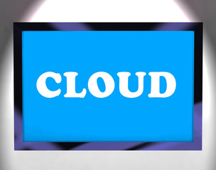 Cloud On Monitor Shows Networking Computing Or Network