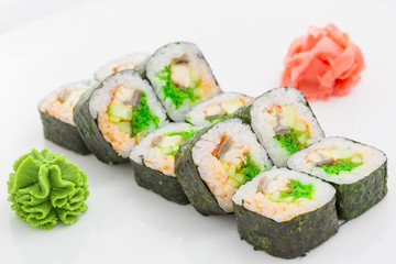 Japanese cuisine - sushi and rolls