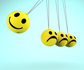 Naklejka premium Happy And Sad Smileys Showing Emotions