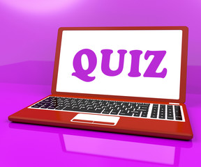 Quiz Laptop Means Test Quizzing Or Questions Online.