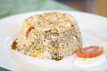 Fried rice with eggs of indonesia style