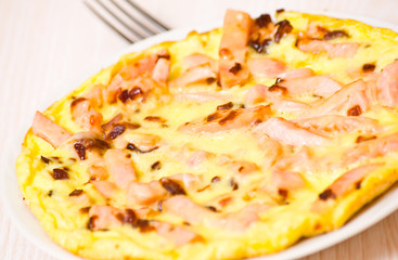 eggs with ham and cheese
