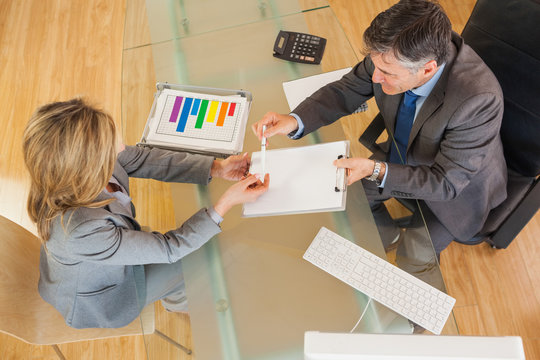 Two business people negociating in an office
