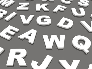 letters of the English alphabet.