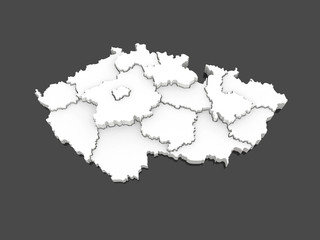 Fototapeta premium Three-dimensional map of Czech Republic.