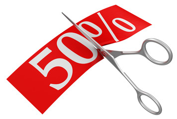 Scissors and 50% (clipping path included)