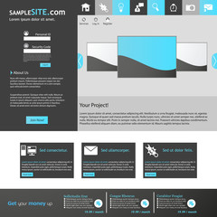 Flat Web Design Template. 