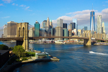 Brooklyn Bridge NYC Skyline - obrazy, fototapety, plakaty