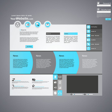 Modern flat website template design 