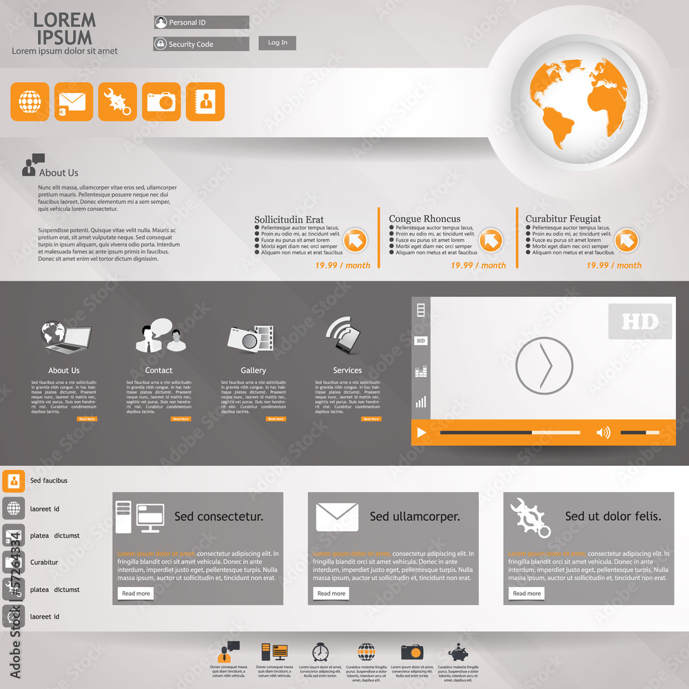 Canvas Prints modern website template design