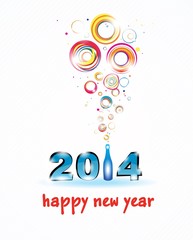 New year 2014 in black background Abstract poster
