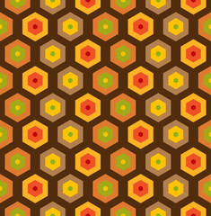 Seamless retro honeycomb pattern