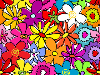 Seamless busy flower pattern