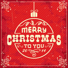 Vintage Christmas card with typography design