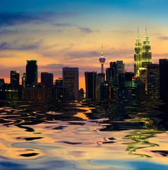 Poster kuala lumpur skyline, the capital of malaysia view from a lake © wong yu liang