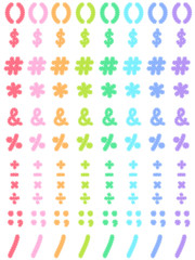 Colorful patchwork emblem with hand written. Kids style