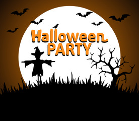 Halloween Party background orange vector