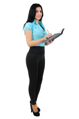 Isolated business girl