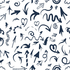 Seamless pattern with arrows, sketch for your design