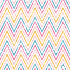 Zelfklevend Fotobehang Zigzag Chevron geometrisch patroon met witte stippen