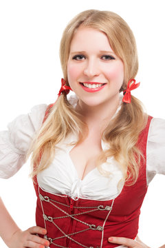 Young Bavarian woman in dirndl.