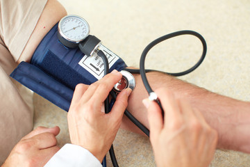 Blood pressure measuring.