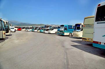many busses in a bus station suny day © sea and sun
