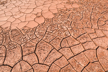 Dry cracked ground desert