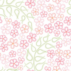 Flowers seamless background. Floral seamless texture