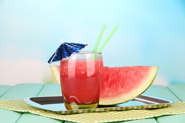 Glass of fresh watermelon juice,