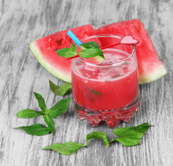 Glass of fresh watermelon juice,
