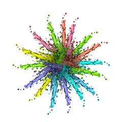 Naklejka premium Colorful water splash