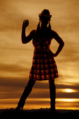 Fototapeta premium silhouette cowgirl wave