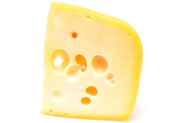 Maasdam cheese on a white background