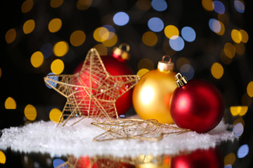 Beautiful Christmas composition on table on bright background