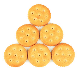 Delicious crackers isolated on white