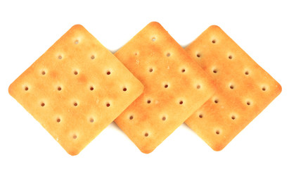 Delicious crackers isolated on white