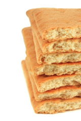 Delicious crackers isolated on white