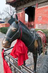 Horse statue in taoist Dongyue Temple in Beijing, China