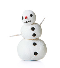 Beautiful snowman  isolated on white